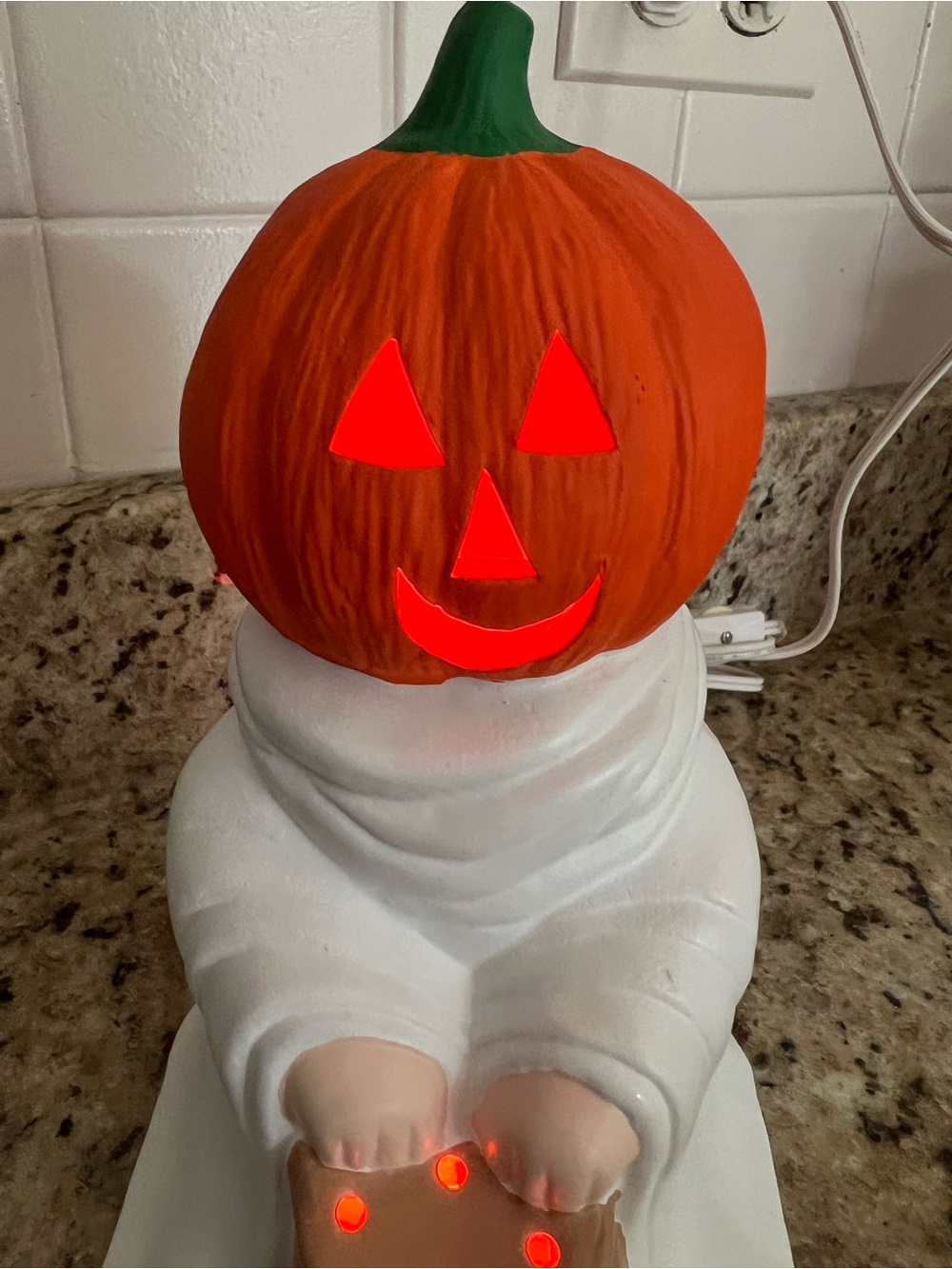 Vintage Halloween Ghost Lamp With Pumpkin Head - Picture 11 of 15